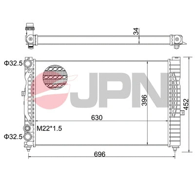 Radiator, engine cooling (60C9001-JPN)