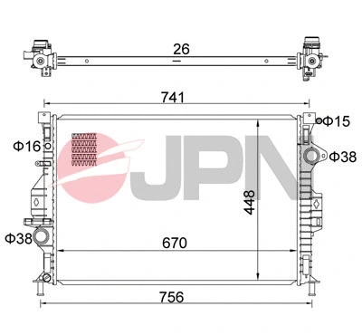Radiator, engine cooling (60C9014-JPN)
