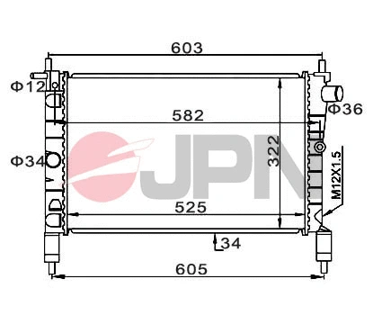 Radiator, engine cooling (60C9030-JPN)