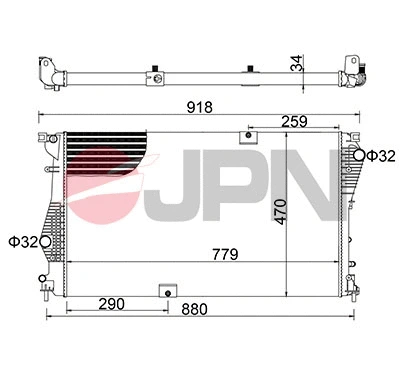 Radiator, engine cooling (60C9047-JPN)