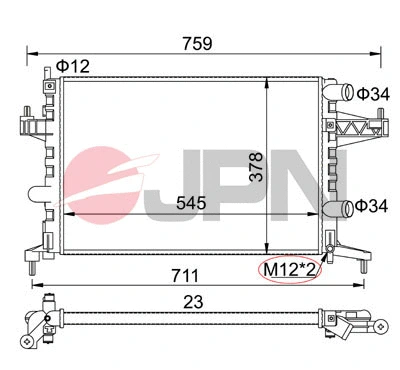 Radiator, engine cooling (60C9031-JPN)