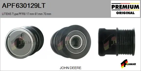 Belt Pulley, alternator (APF630129LT)