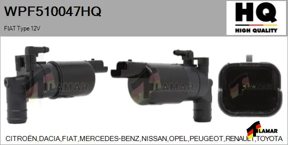Washer Fluid Pump, window cleaning (WPF510047HQ)