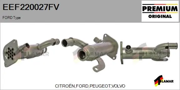 Cooler, exhaust gas recirculation (EEF220027FV)