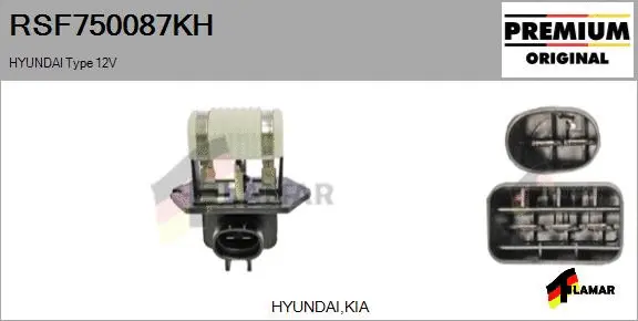Series resistor, electric motor (radiator fan) (RSF750087KH)