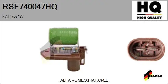 Series resistor, electric motor (radiator fan) (RSF740047HQ)