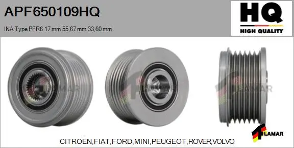 Belt Pulley, alternator (APF650109HQ)