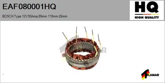 Stator, alternator (EAF080001HQ)