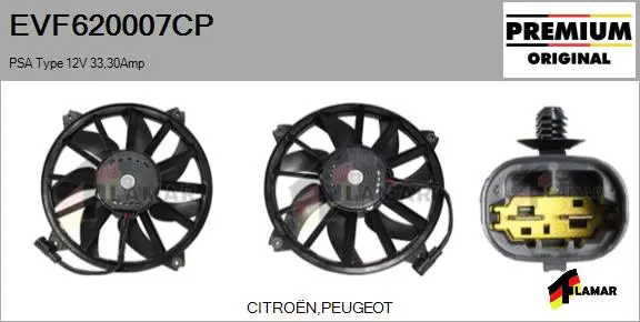 Electric Motor, radiator fan (EVF620007CP)