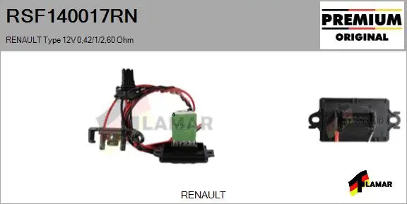 Resistor, interior blower (RSF140017RN)