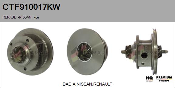 Core assembly, turbocharger (CTF910017KW)