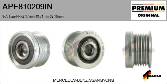 Belt Pulley, alternator (APF810209IN)