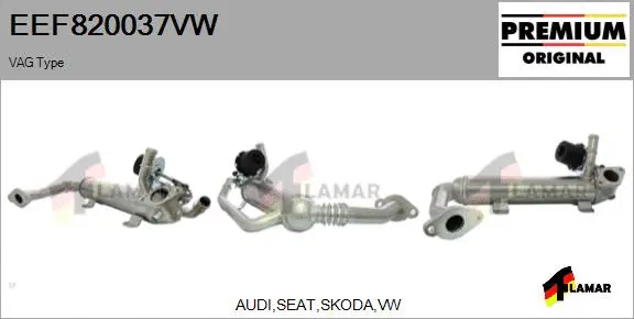 Cooler, exhaust gas recirculation (EEF820037VW)