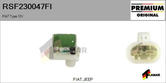 Series resistor, electric motor (radiator fan) (RSF230047FI)