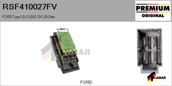 Resistor, interior blower (RSF410027FV)