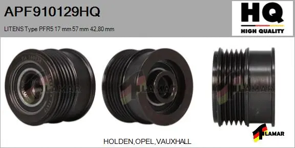 Belt Pulley, alternator (APF910129HQ)