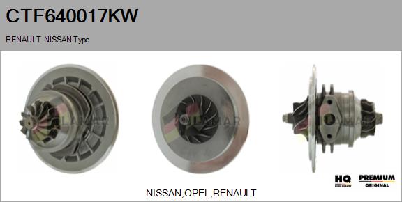 Core assembly, turbocharger (CTF640017KW)