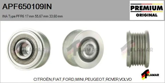 Belt Pulley, alternator (APF650109IN)