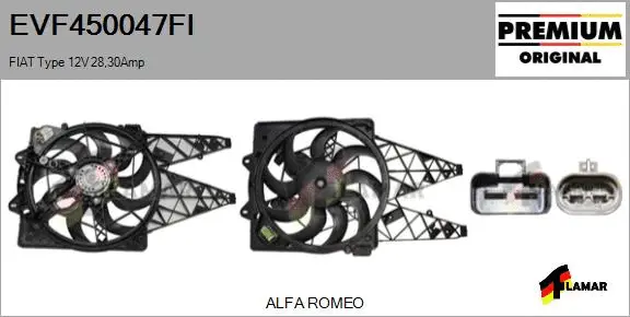 Electric Motor, radiator fan (EVF450047FI)