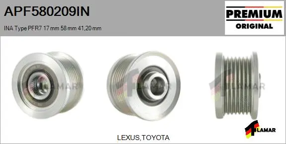 Belt Pulley, alternator (APF580209IN)