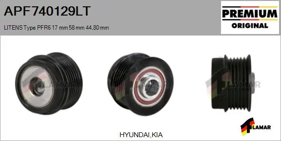 Belt Pulley, alternator (APF740129LT)