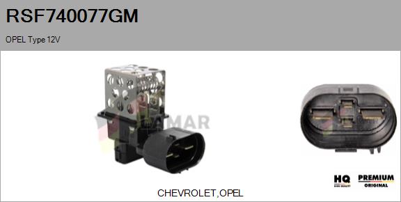 Series resistor, electric motor (radiator fan) (RSF740077GM)