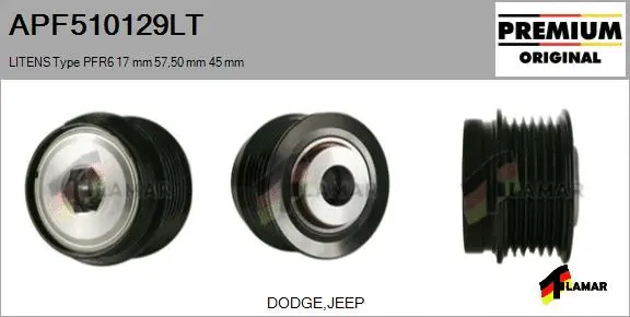 Belt Pulley, alternator (APF510129LT)