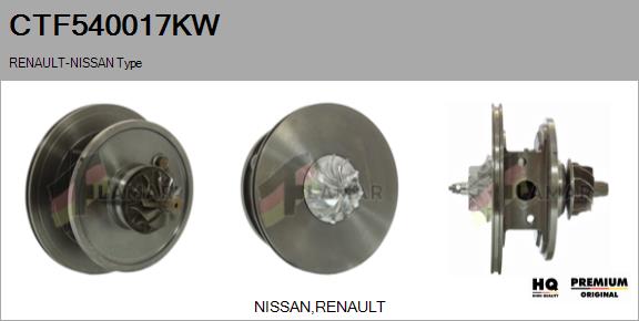 Core assembly, turbocharger (CTF540017KW)