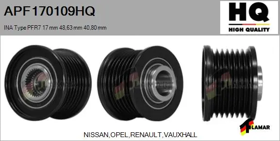 Belt Pulley, alternator (APF170109HQ)