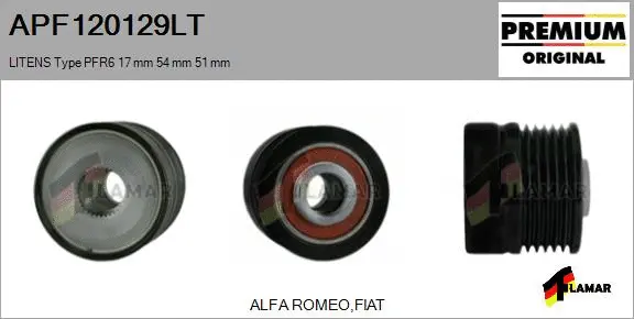 Belt Pulley, alternator (APF120129LT)