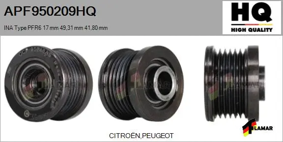 Belt Pulley, alternator (APF950209HQ)