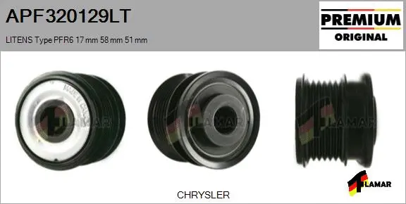 Belt Pulley, alternator (APF320129LT)