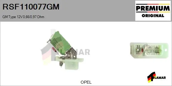 Resistor, interior blower (RSF110077GM)
