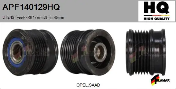 Belt Pulley, alternator (APF140129HQ)