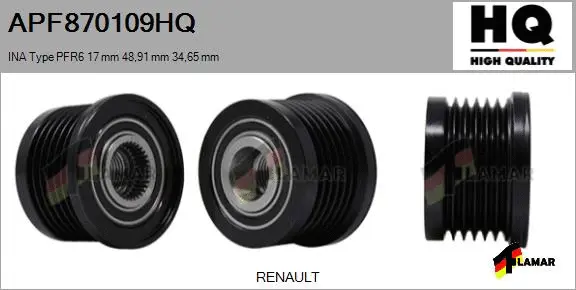 Belt Pulley, alternator (APF870109HQ)