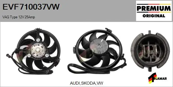 Electric Motor, radiator fan (EVF710037VW)