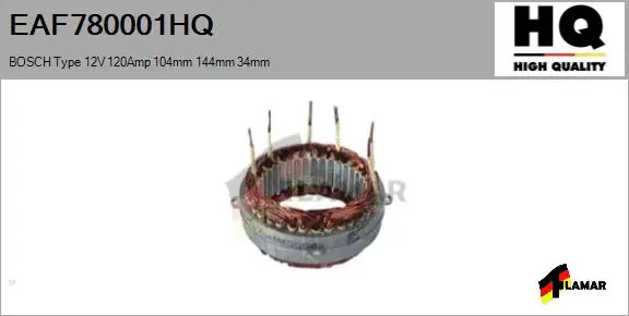 Stator, alternator (EAF780001HQ)