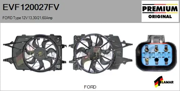 Electric Motor, radiator fan (EVF120027FV)
