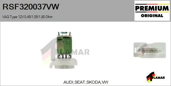 Resistor, interior blower (RSF320037VW)