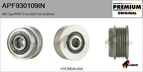 Belt Pulley, alternator (APF930109IN)