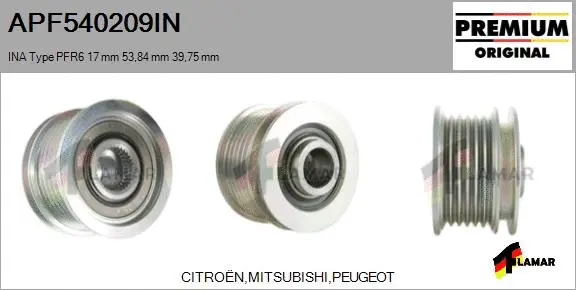 Belt Pulley, alternator (APF540209IN)