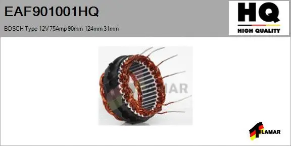 Stator, alternator (EAF901001HQ)