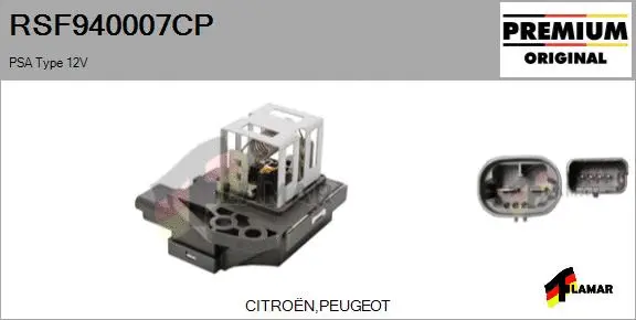 Series resistor, electric motor (radiator fan) (RSF940007CP)