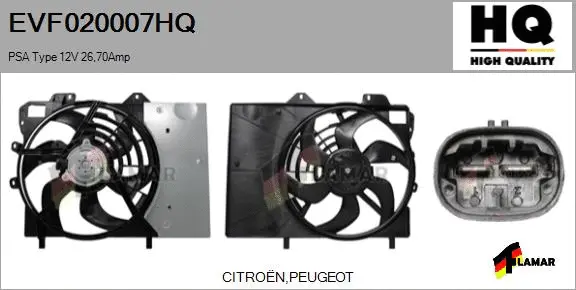 Electric Motor, radiator fan (EVF020007HQ)