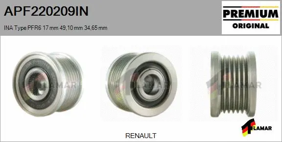 Belt Pulley, alternator (APF220209IN)