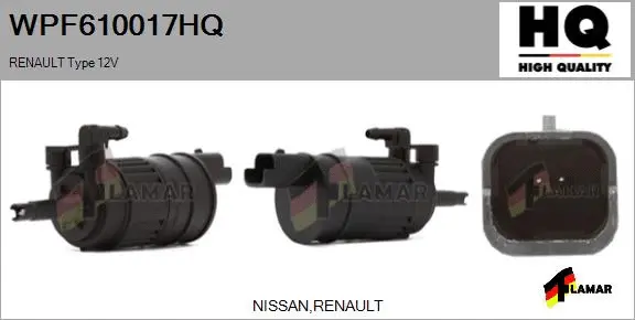 Washer Fluid Pump, window cleaning (WPF610017HQ)