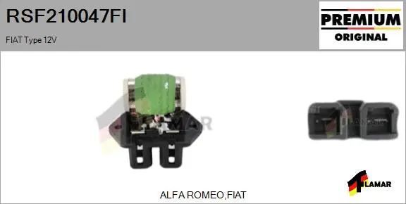 Series resistor, electric motor (radiator fan) (RSF210047FI)