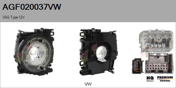 Clockspring, airbag (AGF020037VW)