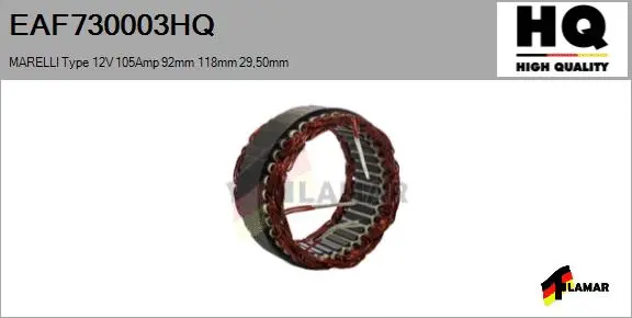 Stator, alternator (EAF730003HQ)