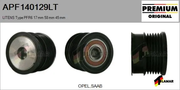 Belt Pulley, alternator (APF140129LT)